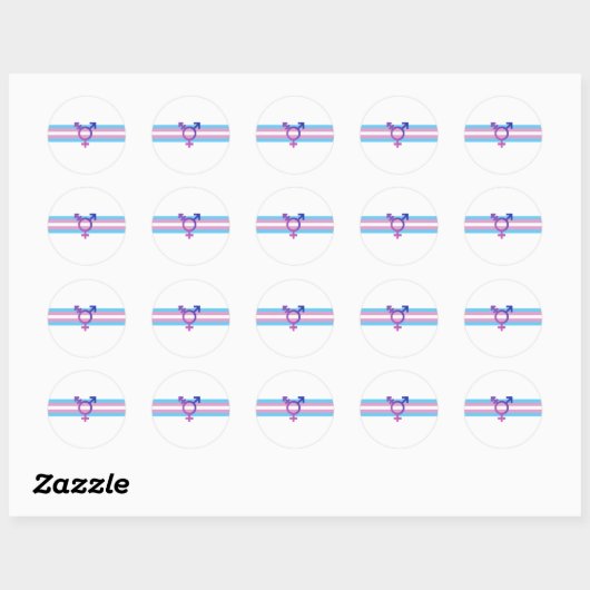 Trans Pride Flag Ronde Sticker (Vel)