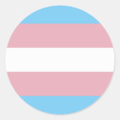 Trans Pride Flag Ronde Sticker (Voorkant)
