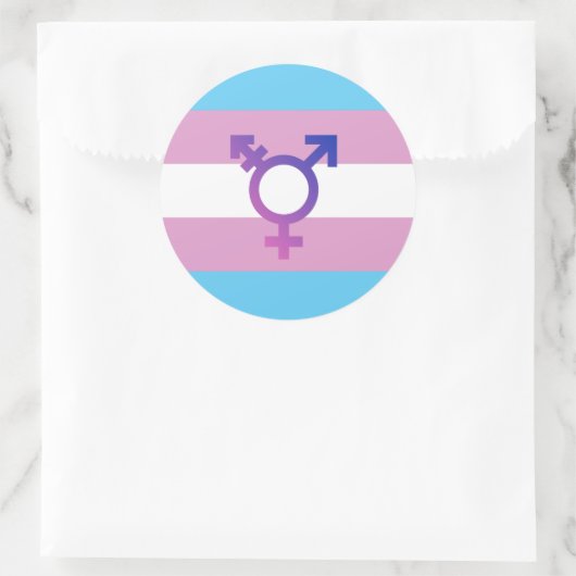 Trans Pride Flag Ronde Sticker (Tas)