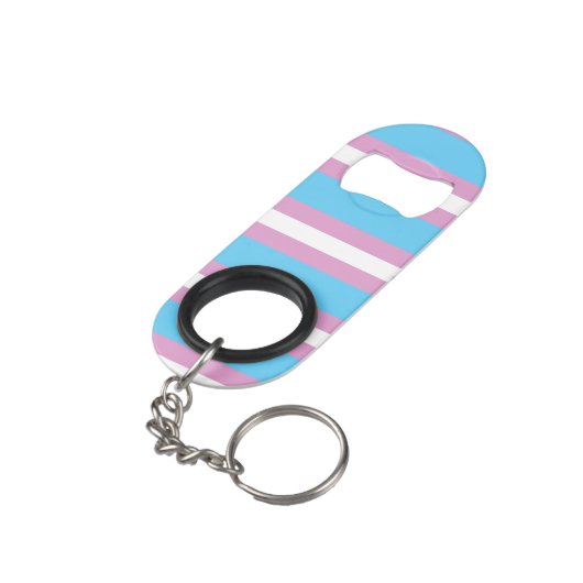 Trans Pride Flag Sleutelhanger Flessenopener (Achterkant Gekanteld)