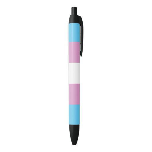 Trans Pride Flag Zwarte Inkt Pen (Achterkant (Verticaal))
