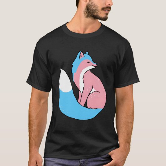 Trans Pride Fox Transgender Gift T-shirt (Voorkant)
