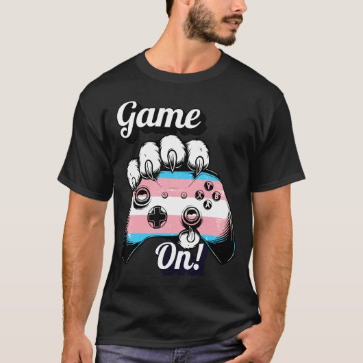 Trans Pride Game On Tiger Paw Controller Shirt 26 (Voorkant)
