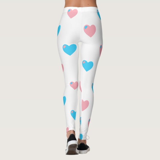 Trans Pride Grote Hart Leggings (Achterkant)