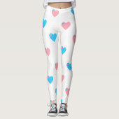 Trans Pride Grote Hart Leggings (Voorkant)