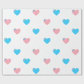 Trans Pride Grote Harten Inpakpapier (Vlak)