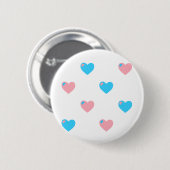 Trans Pride Harten Knop Ronde Button 5,7 Cm (Voorkant /achterkant)