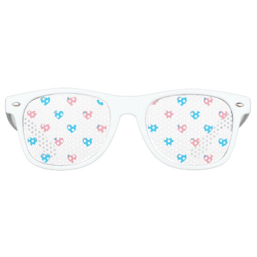 Trans Pride Hartenzonnebril Retro Zonnebril (Voorkant)