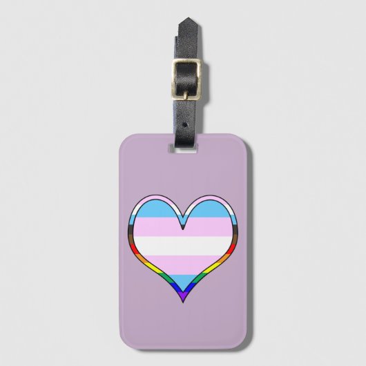 Trans Pride Heart Bagagelabel (Voorkant (verticaal))