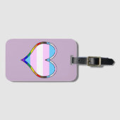 Trans Pride Heart Bagagelabel (Voorkant (horizontaal))