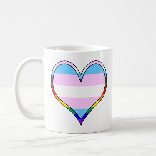 Trans Pride Heart Coffee Mok (Links)