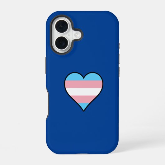 Trans Pride Heart iPhone 16 Hoesje (Achterkant)