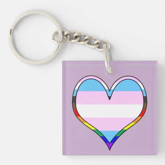 Trans Pride Heart Keychain (voorkant)