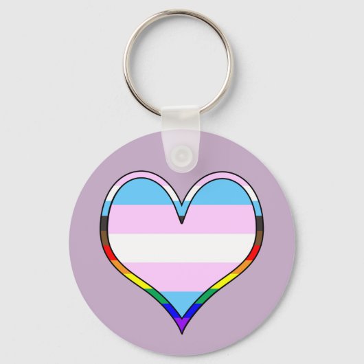 Trans Pride Heart Keychain (Voorkant)