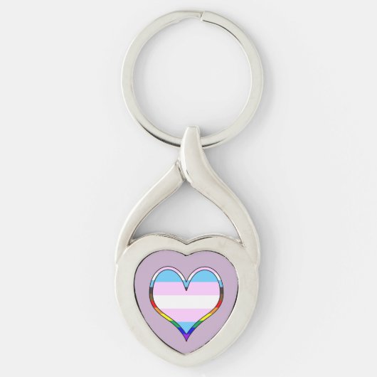 Trans Pride Heart Keychain (Voorkant)