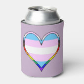 Trans Pride Heart Koelbox Blikjeskoeler (Blikje Voorkant)