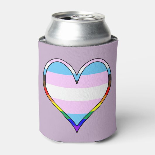 Trans Pride Heart Koelbox Blikjeskoeler (Blikje Voorkant)