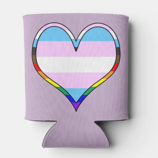 Trans Pride Heart Koelbox Blikjeskoeler (Achterkant)
