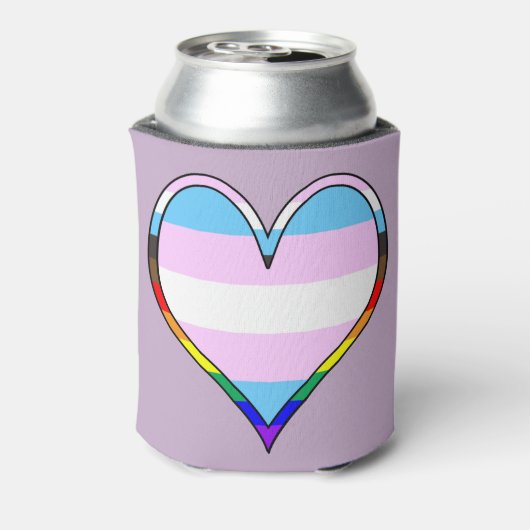 Trans Pride Heart Koelbox Blikjeskoeler (Blikje Achterkant)