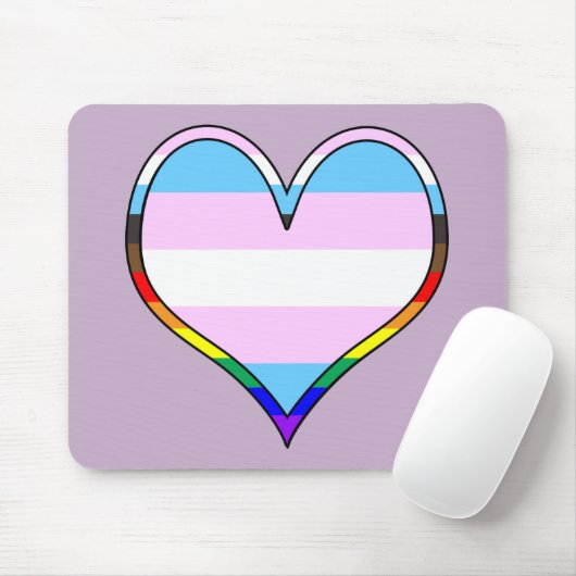Trans Pride Heart Muismat (Met muis)