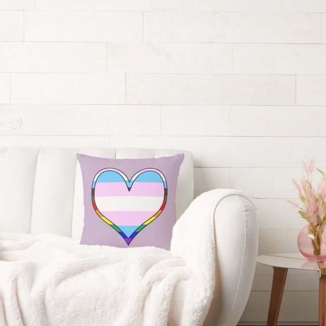 Trans Pride Heart Sierkussen (Bank)