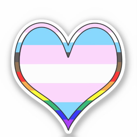 Trans Pride Heart Sticker (Voorkant)