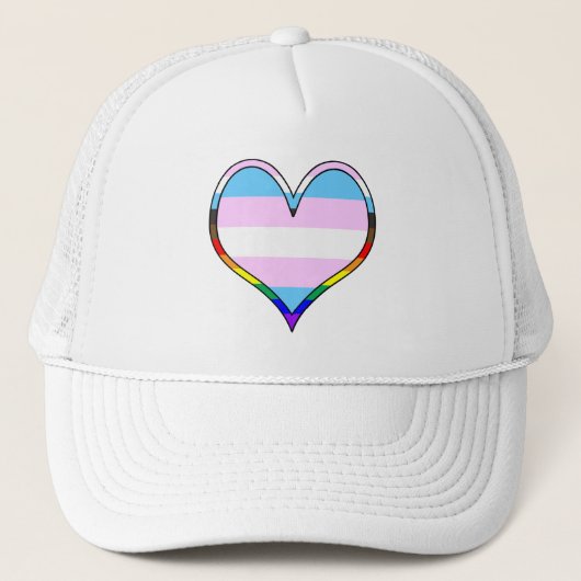 Trans Pride Heart Trucker Hat Trucker Pet (Voorkant)