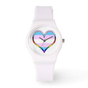 Trans Pride Heart Watch Horloge