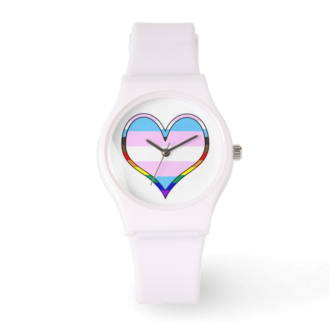 Trans Pride Heart Watch Horloge (Voorkant)