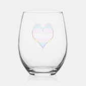 Trans Pride Heart Wijnglas Zonder Voet (Achterkant)
