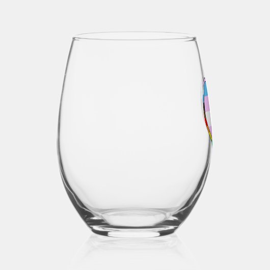 Trans Pride Heart Wijnglas Zonder Voet (Rechts)