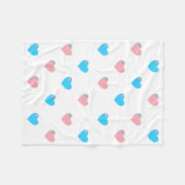 Trans Pride Hearts Fleece Blanket (Voorkant (Horizontaal))