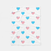Trans Pride Hearts Fleece Blanket (Voorkant)