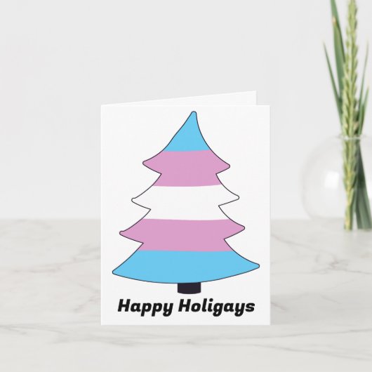 Trans Pride Holigay Kerstkaart Feestdagen Kaart (Voorkant)