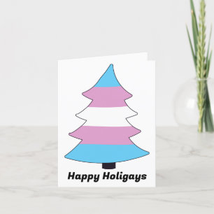 Trans Pride Holigay Tree Holiday Card Feestdagen Kaart