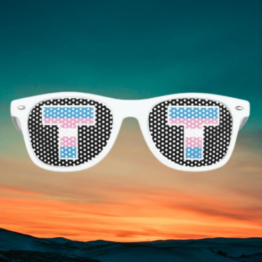 Trans Pride Hoofdletter T Feest Zonnebril