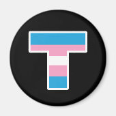 Trans Pride Hoofdletter T Magneet (Voorkant)