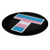 Trans Pride Hoofdletter T Ronde Glazen Snijplank (Hoek)