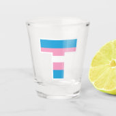 Trans Pride Hoofdletter T Shotglas Shot Glas (Voorkant)