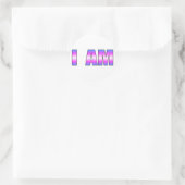 Trans Pride I AM witte achtergrond Ronde Sticker (Tas)