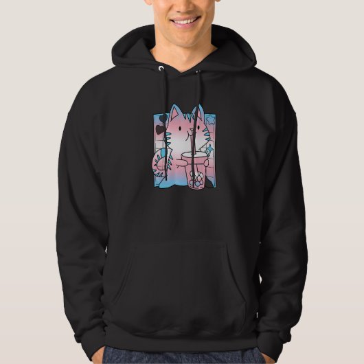 Trans Pride Kat Mam LGBT Gay LGBTQ Pride Mont Hoodie (Voorkant)