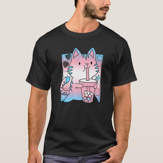 Trans Pride Kat Mam LGBT Gay LGBTQ Pride Mont T-shirt (Voorkant)