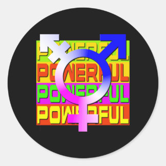 Trans Pride KRACHTIGE kleurenbanners Ronde Sticker