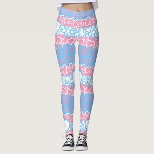 Trans Pride Kriebels Leggings (Voorkant)