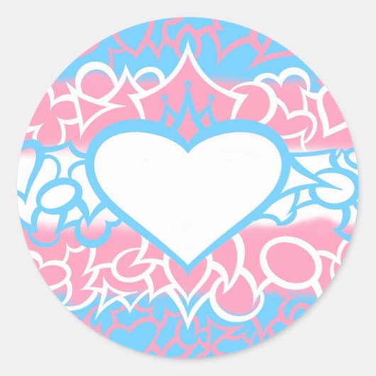 Trans Pride Kriebels Ronde Sticker (Voorkant)