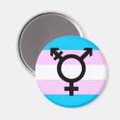 Trans Pride magneet - met symbool (Voorkant / Achterkant)