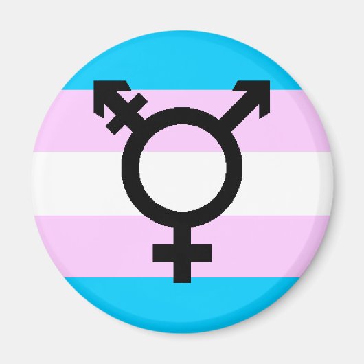 Trans Pride magneet - met symbool (Voorkant)