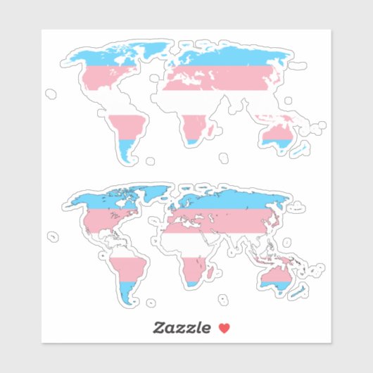 Trans Pride - Map of The World Sticker (Vel)
