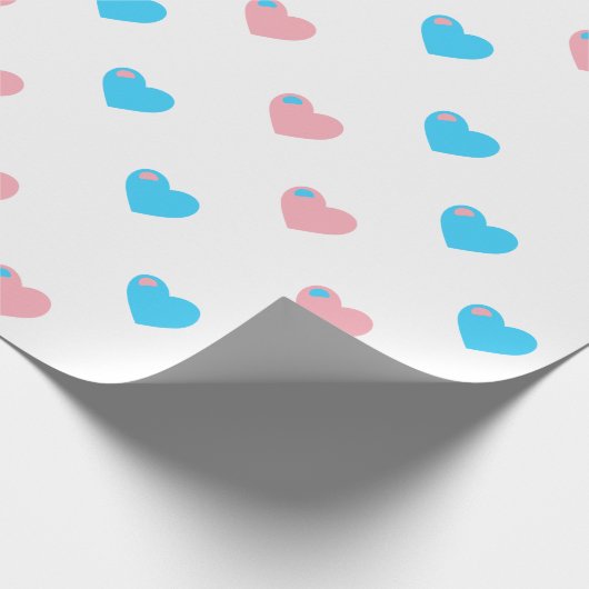 Trans Pride Medium Harten Inpakpapier (Hoek)