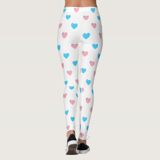 Trans Pride Middelgrote Leggings van het Hart (Achterkant)